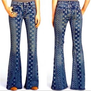 Free People NWOT Century Stripe Bali Flare Jeans